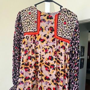 Anthropologie leopard blouse